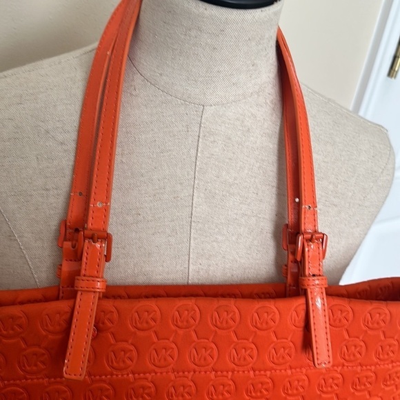 Michael Kors Orange Quilted Signature Tote - Picture 2 of 7